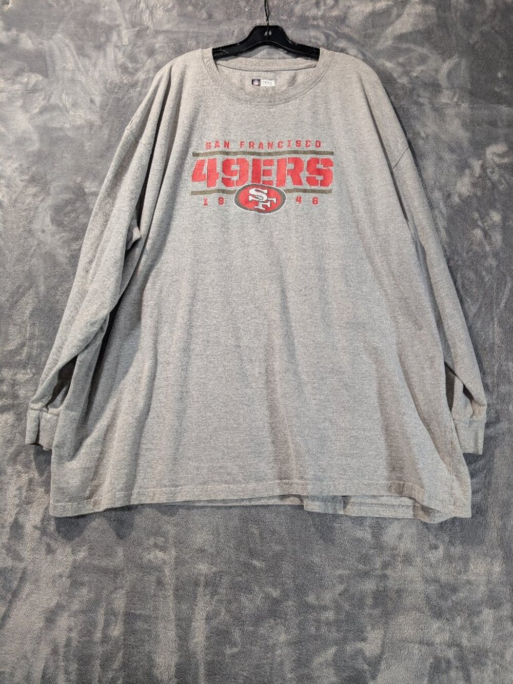 NFL Team Apparel San Francisco 49ers Heather Gray Long Sleeve T-Shirt 2XL